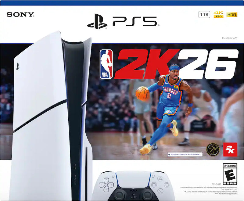 Sony PS5 Console – NBA 2K26 Bundle - PlayStation 5, Disc, 1TB SSD.