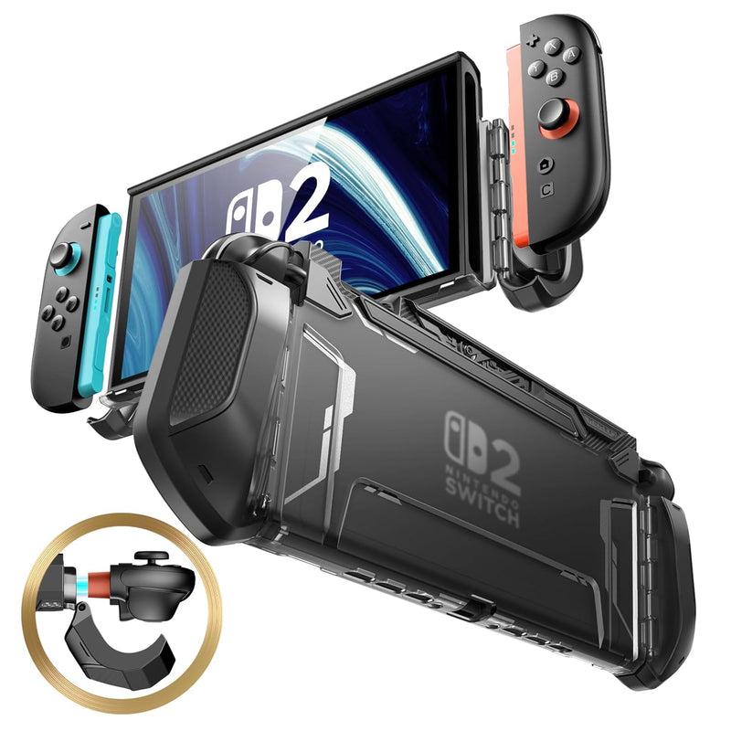 Mumba Dockable Case for Nintendo Switch 2 [Blade Series] TPU Grip Protective Cover with Quick-Release Joy-Con Design (Black)