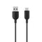 USB Type C to Type A Charging Cable 2.5ft - Black