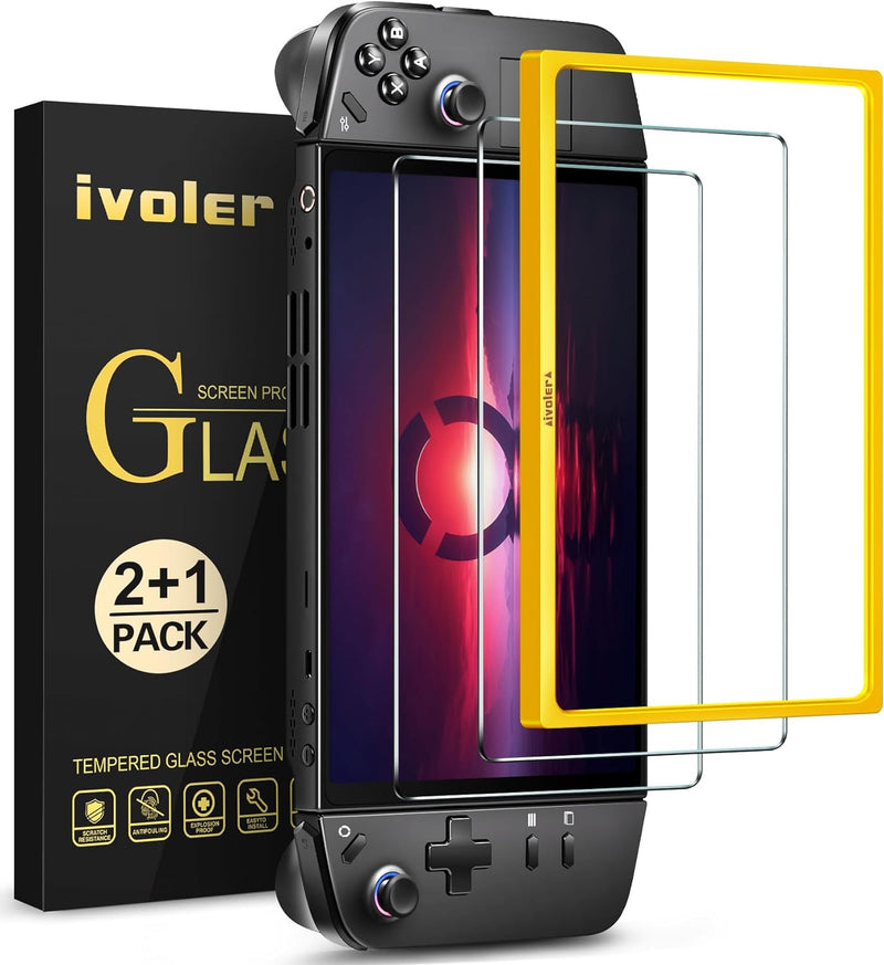 ivoler 2-Pack  Screen Protector Tempered Glass for Lenovo Legion Go Gaming Handheld 8.8 inch with Alignment Frame (Transparent, HD, Anti-Scratch. Updated 2023 Version)