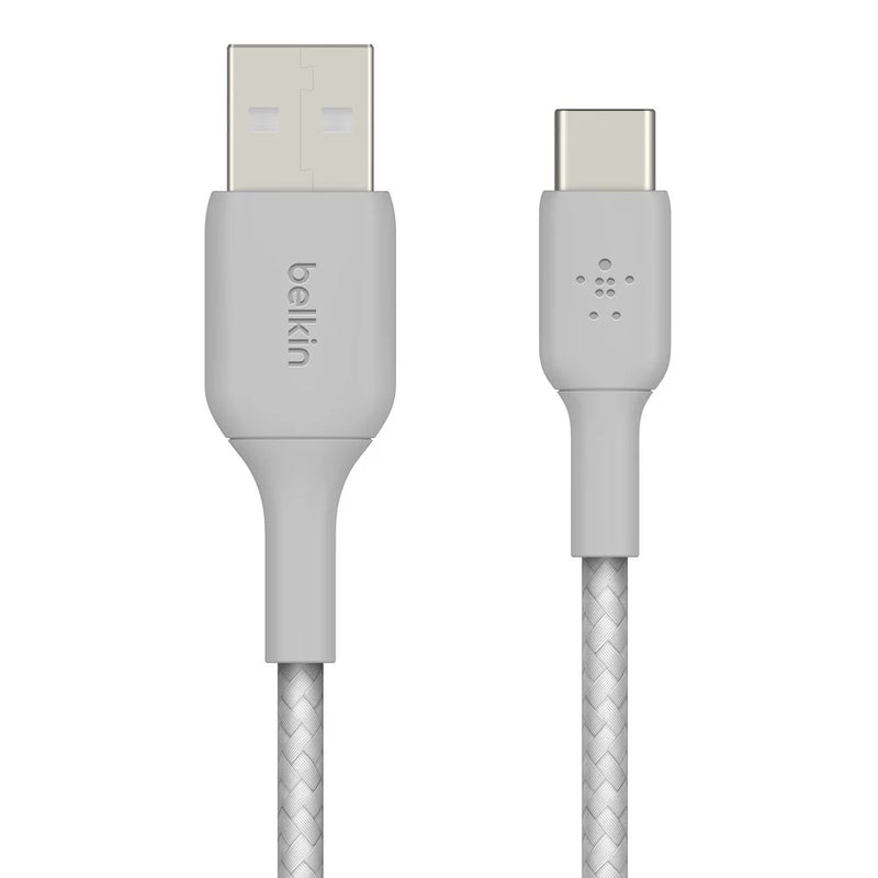 Belkin BoostCharge USB-C to USB-A Braided Charging Cable (Compatible with USB-C Devices) 5FT, Silver