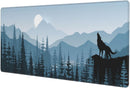 Fog Forest Blue Mountains Wolf Tree XXL Gaming Mouse Pad for Desk, Non-Slip, Long, Extended (31.5 in X 11.8 in)