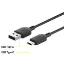 USB Type C to Type A Charging Cable 2.5ft - Black