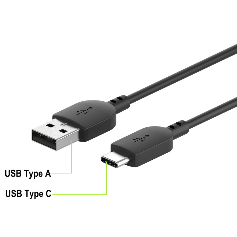 USB Type C to Type A Charging Cable 2.5ft - Black