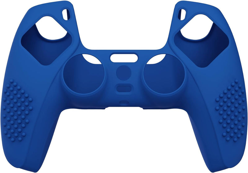 eXtremeRate PlayVital Blue 3D Studded Edition Anti-Slip Silicone Cover Skin for PS5 Wireless Controller with 6 Black Thumb Grip Caps