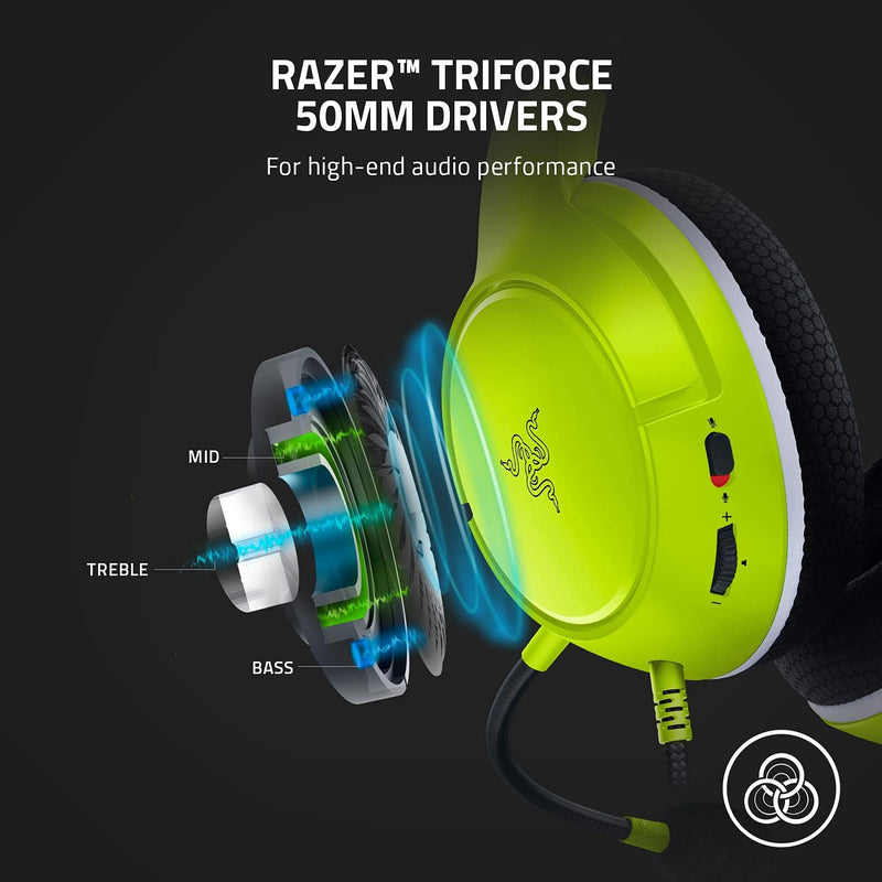 Razer Kaira X Wired Headset for Xbox Series X|S, Xbox One, PC, Mac & Mobile Devices: Triforce 50mm Drivers - HyperClear Cardioid Mic - Memory Foam Ear Cushions - On-Headset Controls - Electric Volt