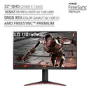 LG 32" Ultra-Gear QHD (2560 x 1440p) Gaming Monitor, HDR10, 165Hz, 1ms, VA, AMD FreeSync™ Premium, Black, Model 32GN600-B