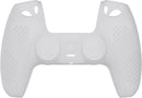 eXtremeRate PlayVital Clear White 3D Studded Edition Anti-Slip Silicone Cover Skin for PS5 Wireless Controller with 6 Clear White Thumb Grip Caps