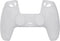 eXtremeRate PlayVital Clear White 3D Studded Edition Anti-Slip Silicone Cover Skin for PS5 Wireless Controller with 6 Clear White Thumb Grip Caps