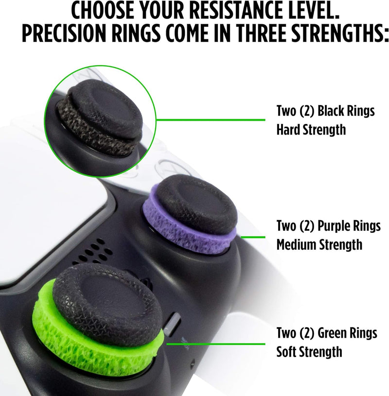 KontrolFreek › Precision Rings › Aim Assist Motion Control › for Playstation PS4, PS5, Xbox One, Xbox, Switch Pro & Scuf Controller › (Black/ Purple/ Green)