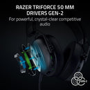 Razer BlackShark V3 X HyperSpeed Wireless E-Sports Gaming Headset, Black | 50mm Drivers, Cardioid Mic, 2.4 GHz, Bluetooth, USB, Works with PC, Mac, PlayStation, Nintendo Switch, Steam deck, Smartphone, 70 Hr Battery