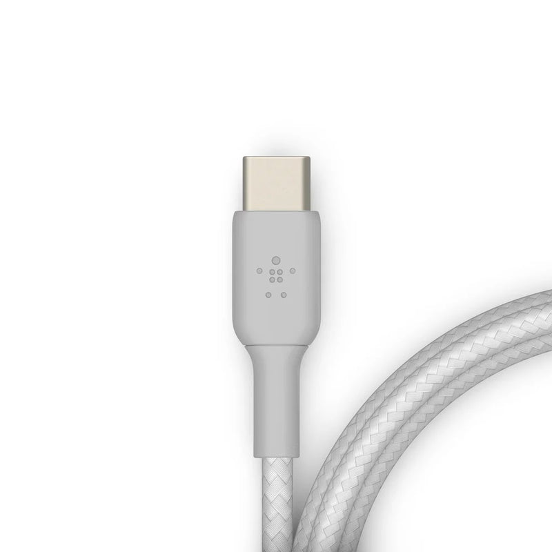 Belkin BoostCharge USB-C to USB-A Braided Charging Cable (Compatible with USB-C Devices) 5FT, Silver