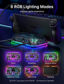 JSAUX RGB 8-in-1 Docking Station for Steam Deck (OLED)/ ROG Ally/ Legion Go, with 4K@120Hz HDMI, Gigabit Ethernet, USB-C 3.0, Dual USB-A 3.0, USB 2.0, 100W USB-C Charging-HB0801S