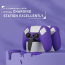 PlayVital Pure Series - Dockable Model - Anti-Slip Silicone Cover Skin for PS5 Controllers, Soft Rubber Grip Case -Compatible with Charging Stations - Thumb Grip Caps included - Purple