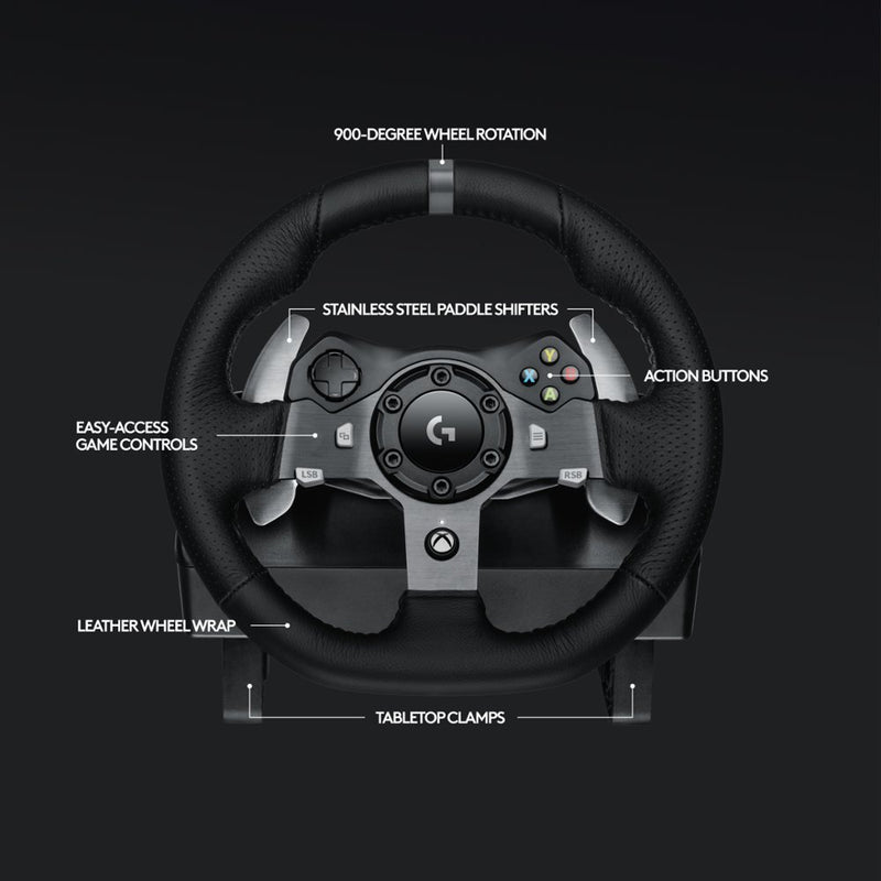 Logitech - G920 Driving Force Racing Wheel and Pedals for Xbox Series X|S, Xbox One, PC