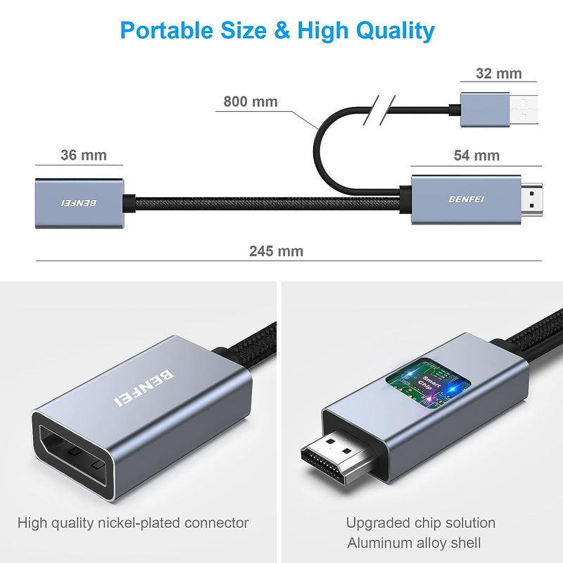 HDMI to DisplayPort Adapter by BENFEI (for PS5/ PC)