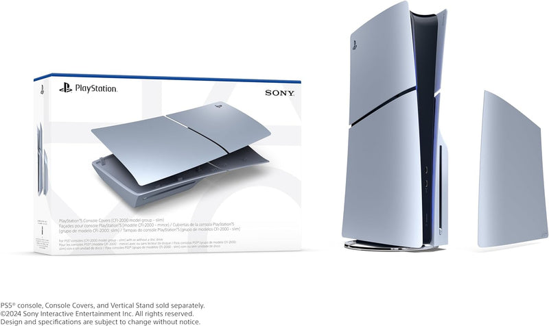 Sony PlayStation 5 SLIM Console Covers - Sterling Silver - compatible with *BOTH* Disc and Digital Editions (SLIM)