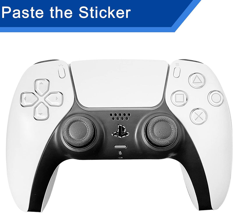 PS5 Logo Underlay Sticker for Playstation 5 Console & PS Logo Vinyl Decal Sticker for DualSense Controller (Classic Retro-Look Color) - 2 Packs