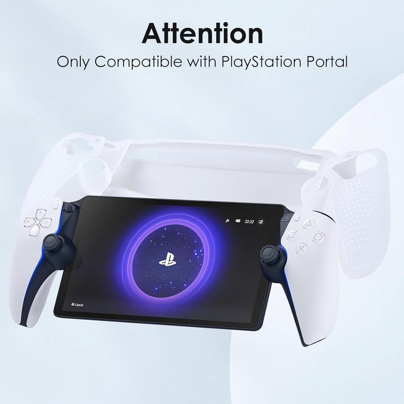 Silicone Case: Shock-Absorption, Anti-Fingerprint, Scratch Resistant, Cover/ Case for Sony Playstation Portal - White - by Qoosea