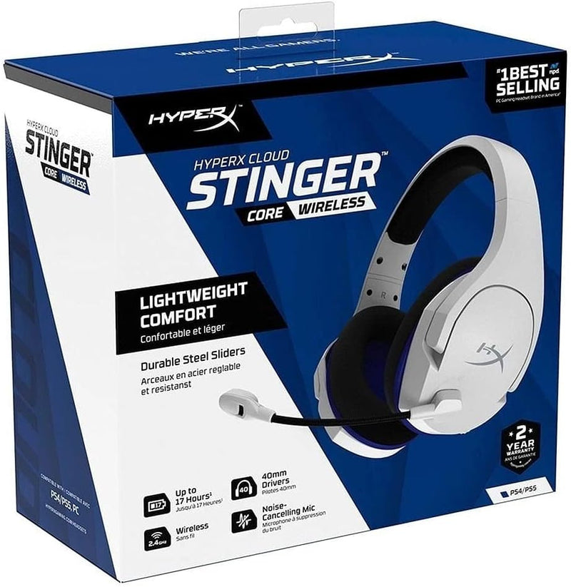 HyperX - Cloud Stinger Core Wireless Gaming Headset for PC, PS5, and PS4 - White