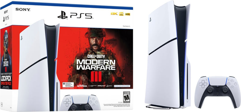 PlayStation 5 Console – PS5 Slim 1TB Disc – Call of Duty Modern Warfare III Bundle (Full Game Download Included)