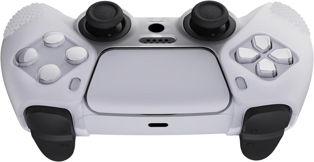Clicksmart Edition eXtremeRate PlayVital Clear White 3D Studded Edition Anti-Slip Silicon