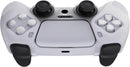 eXtremeRate PlayVital Clear White 3D Studded Edition Anti-Slip Silicone Cover Skin for PS5 Wireless Controller with 6 Clear White Thumb Grip Caps