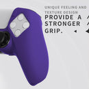 PlayVital Pure Series - Dockable Model - Anti-Slip Silicone Cover Skin for PS5 Controllers, Soft Rubber Grip Case -Compatible with Charging Stations - Thumb Grip Caps included - Purple