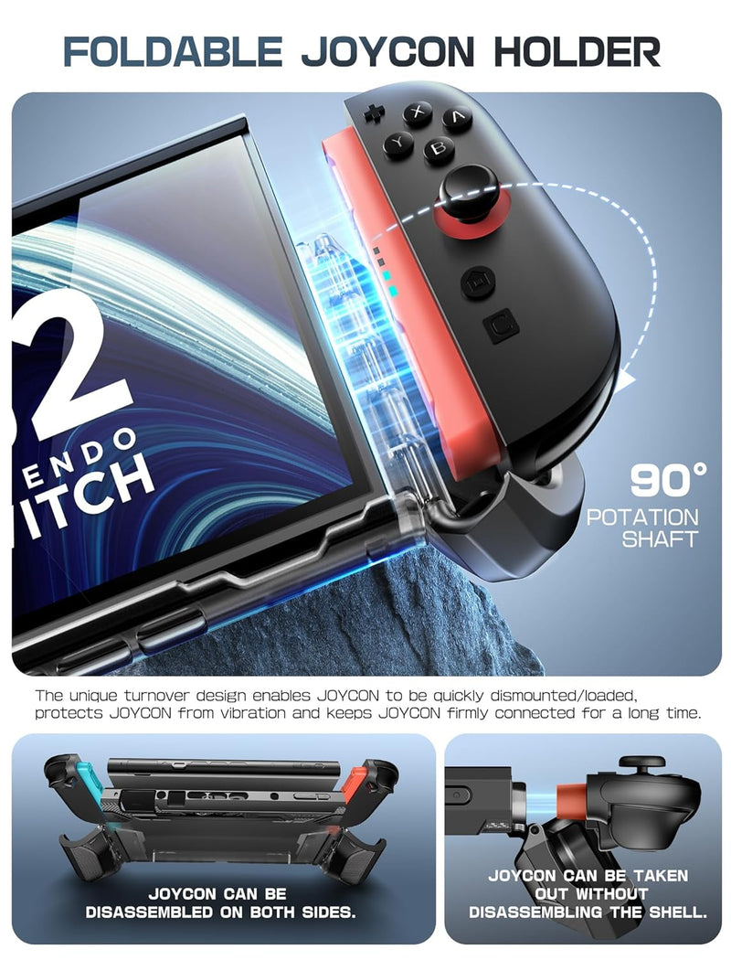 Mumba Dockable Case for Nintendo Switch 2 [Blade Series] TPU Grip Protective Cover with Quick-Release Joy-Con Design (Black)