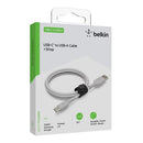 Belkin BoostCharge USB-C to USB-A Braided Charging Cable (Compatible with USB-C Devices) 5FT, Silver