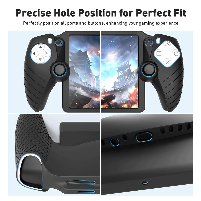 Foluck 3-in-1 Kit for Playstation Portal: EVA Carrying Case; Soft Silicone Protective Cover; 2 Pack Screen Protector