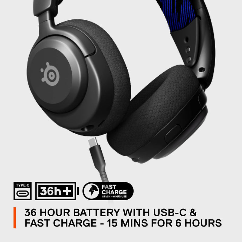 SteelSeries Arctis Nova 4P Wireless Multi-Platform Gaming Headset - 360° Spatial Audio - 2.4GHz High-Speed Wireless - 36 Hr Battery - USB-C - Gen 2 Mic - for Playstation, Switch, PC, PSVR2, Meta Quest 2, Steam Deck, USB C mobiles & tablets