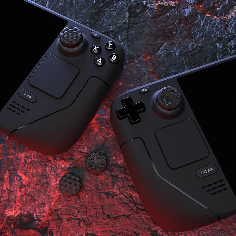 PlayVital Thumbsticks Grips for Steam Deck LCD, OLED - Diamond Grain & Crack Bomb Design