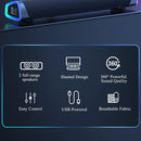 SOULION R30 Computer Speakers, USB Powered 3.5mm AUX Small PC Speakers, Colorful LED Lights with Switch Button, Surround Sound Portable Computer Sound Bar; Speaker for Desktop/ Laptop - Gray