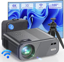 4K Portable Projector with WiFi and Bluetooth - works with PC, TV Stick, iOS, Android - by Hovobo