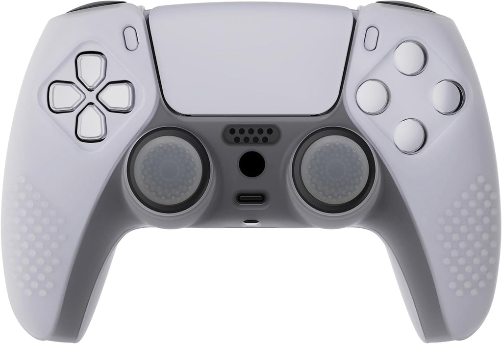 Clicksmart Edition eXtremeRate PlayVital Clear White 3D Studded Edition Anti-Slip Silicon