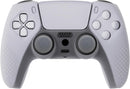 eXtremeRate PlayVital Clear White 3D Studded Edition Anti-Slip Silicone Cover Skin for PS5 Wireless Controller with 6 Clear White Thumb Grip Caps