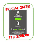 SPECIAL OFFER: Xbox Game Pass Ultimate - 3 month membership - GLOBAL - for TT$285. [Digital Code]