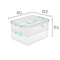 STERILITE STACK & CARRY 2 HANDLE BOX CLEAR/AQUA