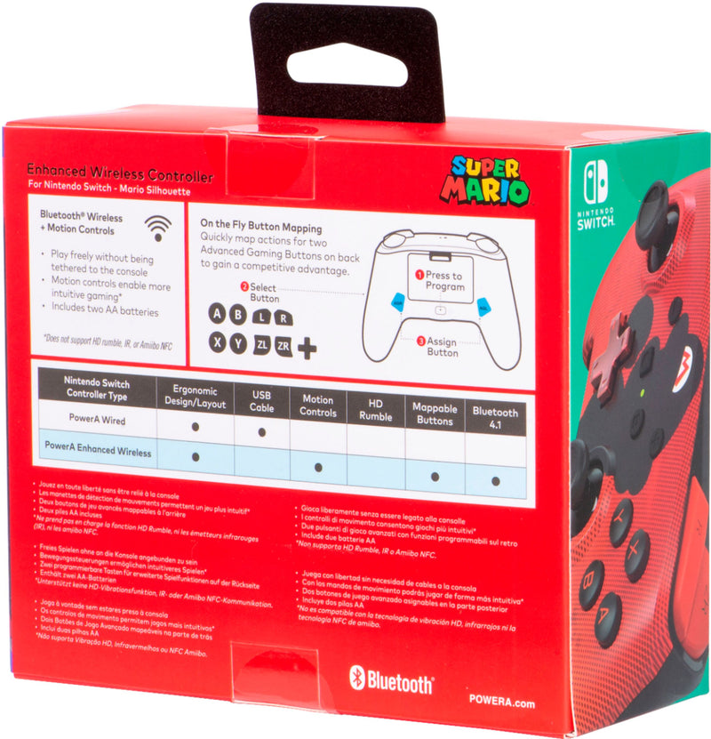 PowerA - Enhanced Wireless Controller for Nintendo Switch - Mario Silhouette