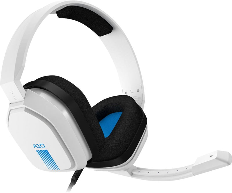 Astro Gaming - A10 Wired Stereo Over-the-Ear Gaming Headset for PS4 & PS5 with Flip-to-Mute Mic - White/Blue