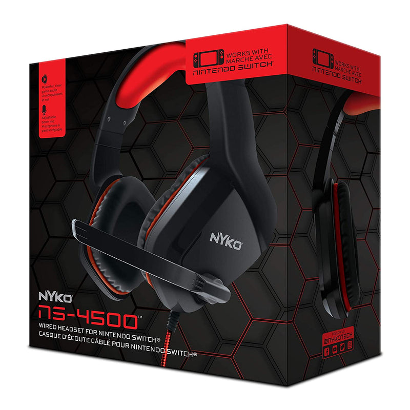 Nyko NS-4500 Wired Gaming Headset - Works with Switch, PS4, PS5, Xb1, Xbox S|X and PC