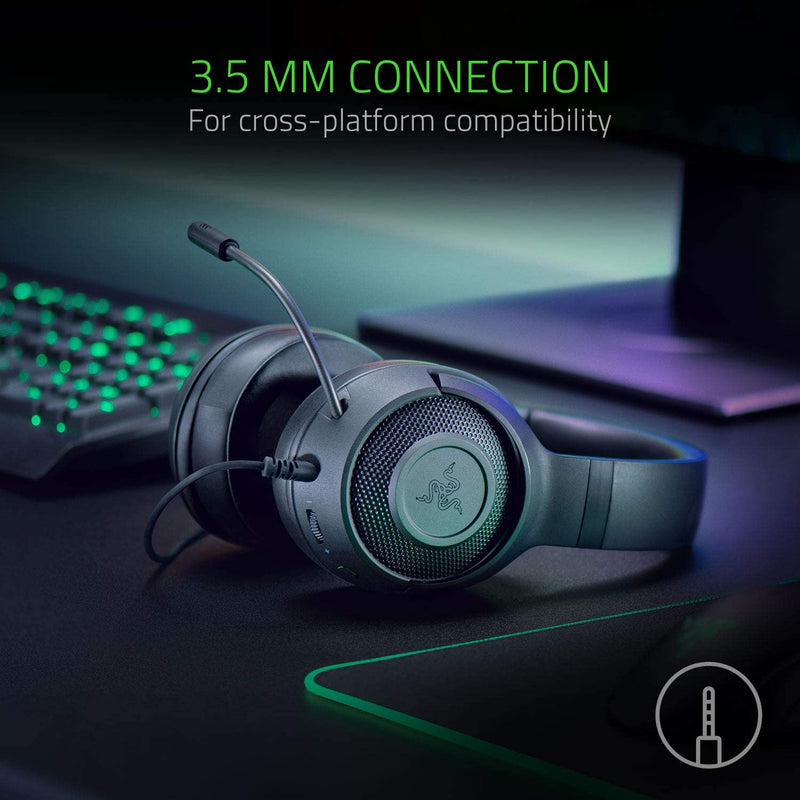 Razer - Kraken X - 7.1 Surround Sound Wired Gaming Headset for PC, PS4, PS5, Switch, Xbox One, Series X|S - Black