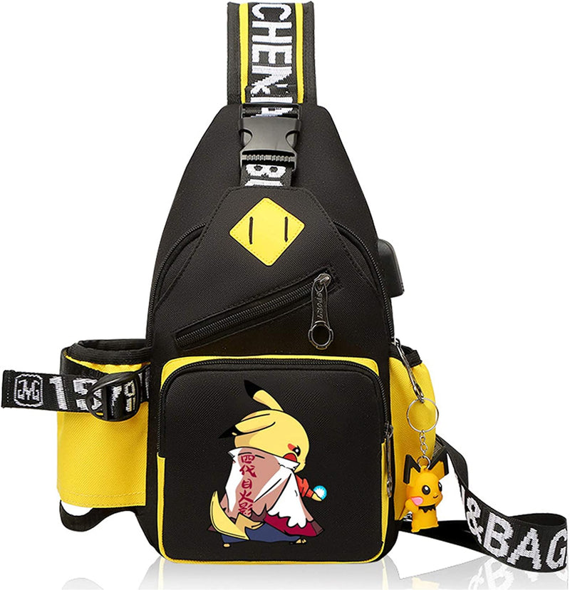 Pikachu One-Shoulder Backpack with USB and Headphone Port - by CusalBoy Fashion