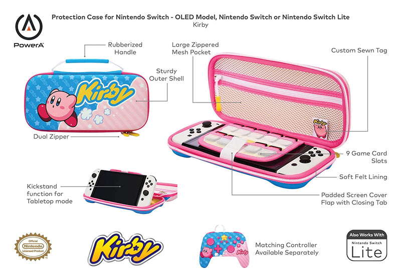 Kirby Protection Case for Nintendo Switch - OLED Model, V2 Switch and Switch Lite - by Power A