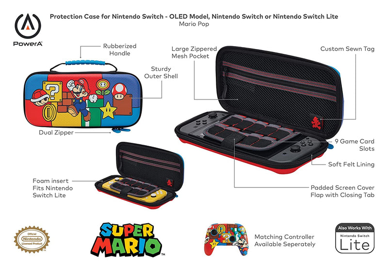 Mario Pop - Protection Case for Nintendo Switch - OLED Model, Nintendo Switch or Nintendo Switch Lite - by Power A