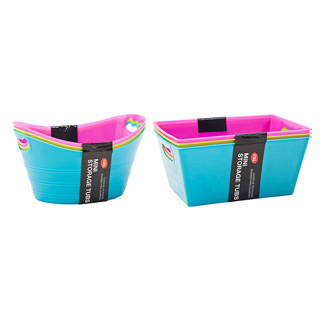 MINI STORAGE TUBS - 3pcs - 6x4 INCHES