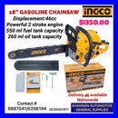 INGCO 18" GASOLINE CHAINSAW