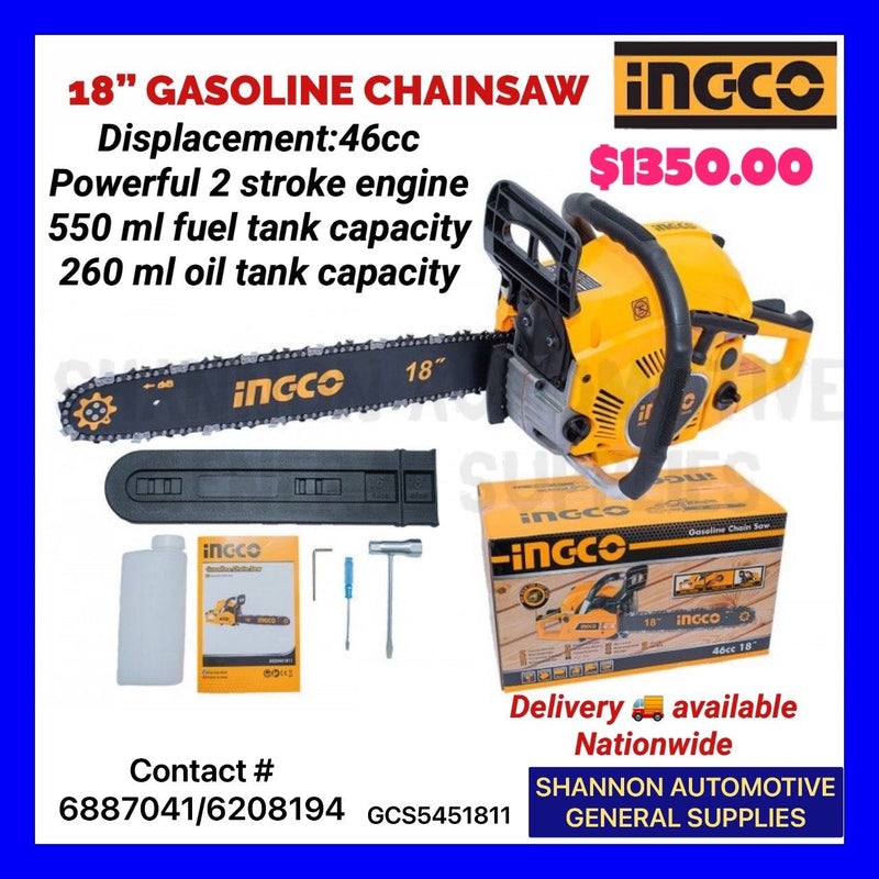 INGCO 18" GASOLINE CHAINSAW